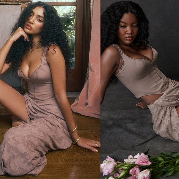 House of CB 'Robyn' Mushroom Lace Trim Corset - Picture 3 of 7